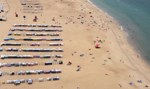 High angle view of people on beach