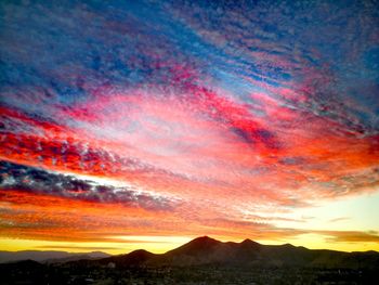 Scenic view of dramatic sky during sunset