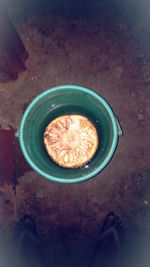 High angle view of food in plate