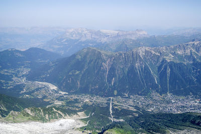 Aerial view of mountains during winter