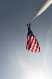 Usa flag on the omaha beach in colleville-sur-mer.