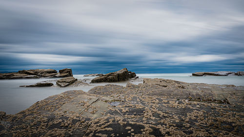 Scenic view of beach against sky