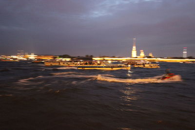 Illuminated city at night