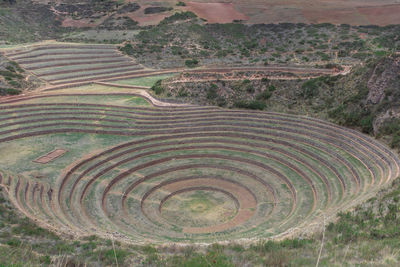 High angle view of old ruins