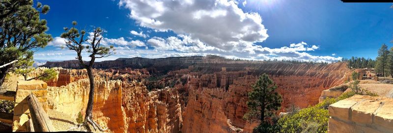 Panoramic view of landscape against cloudy sky