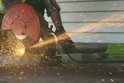 Man working at night