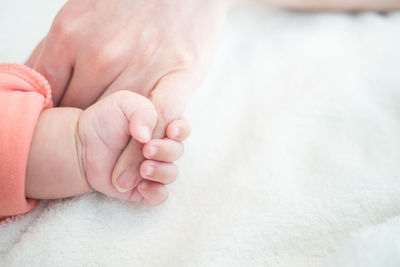 Close-up of baby feet