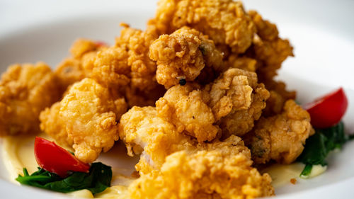 Close-up of food served in plate