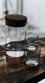 Close-up of drink in glass on table