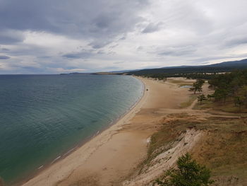 Scenic view of beach against sky