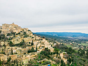 High angle shot of townscape