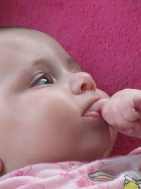 Close-up portrait of cute baby girl