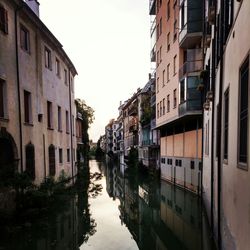 Reflection of buildings in water