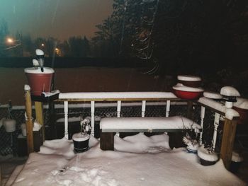 View of shopping cart at night