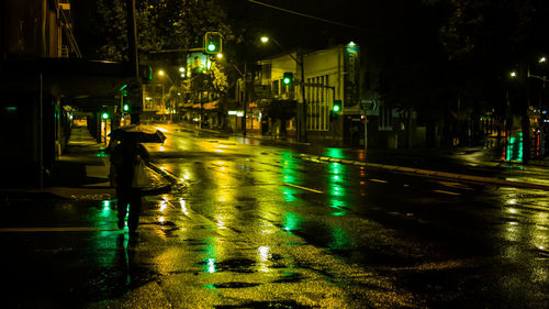 Illuminated city at night