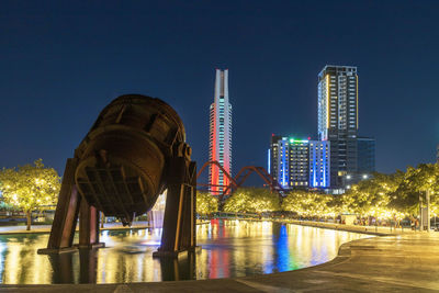 Illuminated city at night