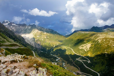 Scenic view of mountains against sky