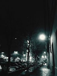 Night view of illuminated street at night