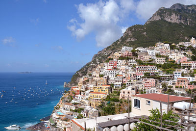 View of positano, travel destination on the amalfi coast, southern italy