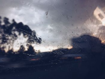 Close-up of water drops on glass