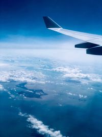 Aerial view of clouds over blue sky