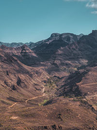 Scenic view of mountains against clear sky