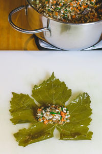 Close-up of food on table