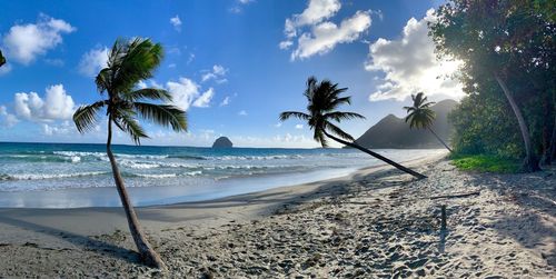 Scenic view of beach against sky