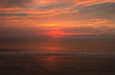 Scenic view of sea at sunset