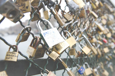 Love padlocks, a tradition of the romantic paris