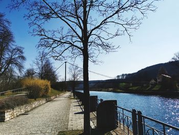 Bridge over river against sky