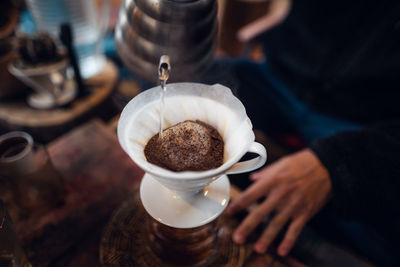 Close-up of coffee on table