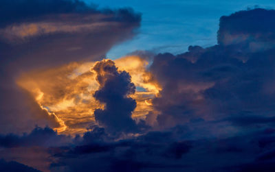 Low angle view of sky during sunset