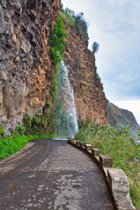 Scenic view of rocky mountains against sky