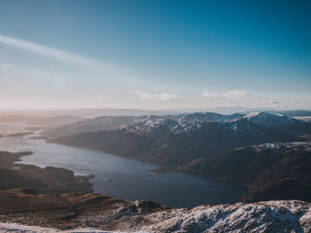 Scenic view of snow covered mountain