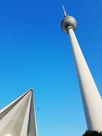 Low angle view of tower against clear sky