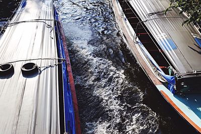 Reflection of train in water