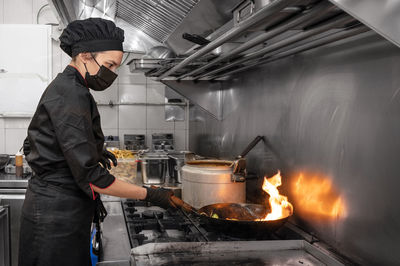 Chef cooking on barbecue