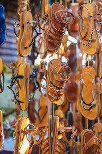 Close-up of clothes for sale in market