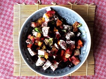 Directly above shot of food in bowl