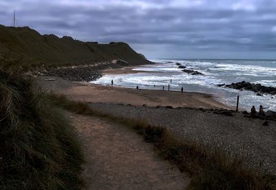 Scenic view of beach against sky