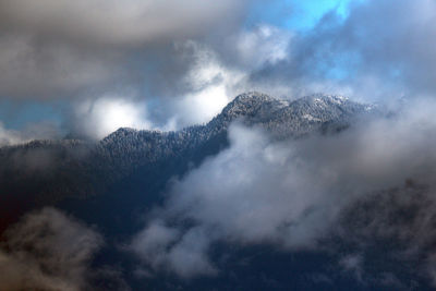 Low angle view of mountain against sky