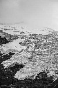 Aerial view of frozen landscape against sky