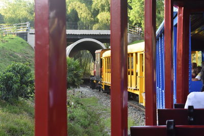 Train passing through bridge