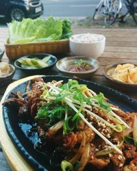 Close-up of served food