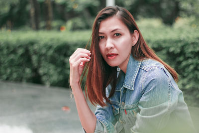 Portrait of beautiful young woman