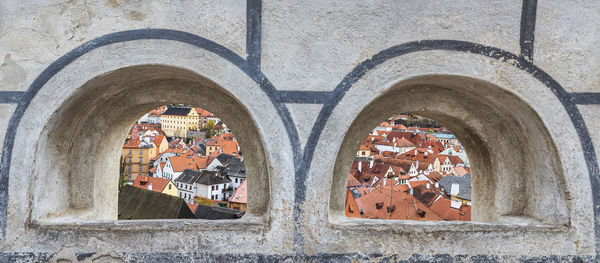 High angle view of historical building