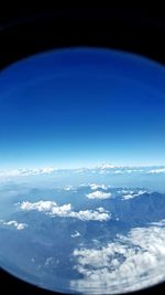 Close-up of blue sea against sky