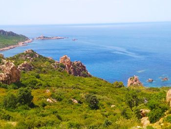 High angle view of sea against sky