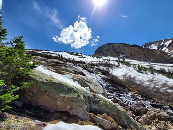 Scenic view of rocky mountains against sky